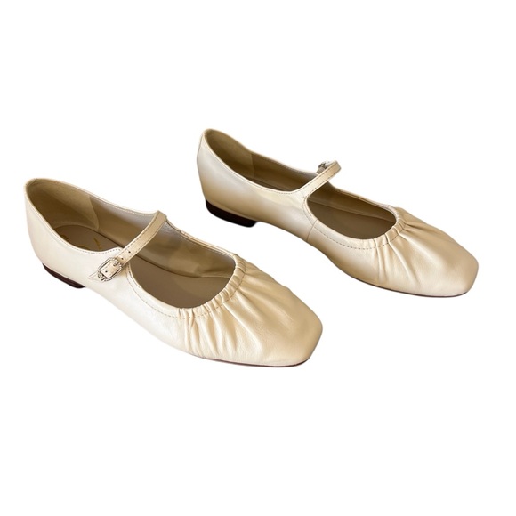 New Sam Edelman Micah Mary Jane leather flats cream size 9.5 - Picture 1 of 12